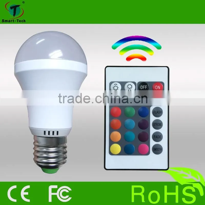 Factory wholesale products 9w 12w high lumen RGBW LED Bulbs with IR remote controlled and Color Changing lighting