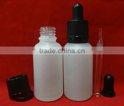 1oz matte white glass e liquid dropper bottle