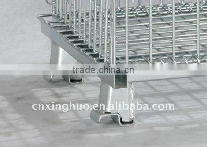 Foldable Wire Mesh Container/ Stackable storage cage/ Metal basket