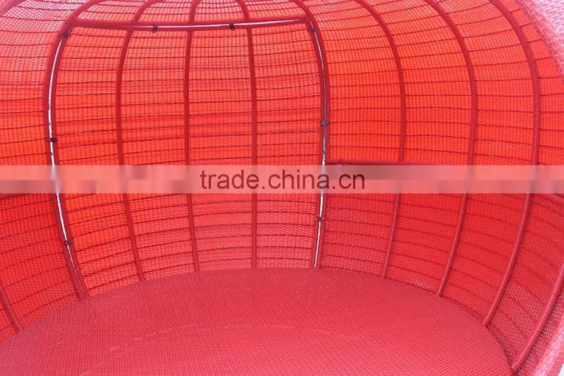 2016 Newest Outdoor Rattan Furniture Distinct Red Apple Round Sunbed
