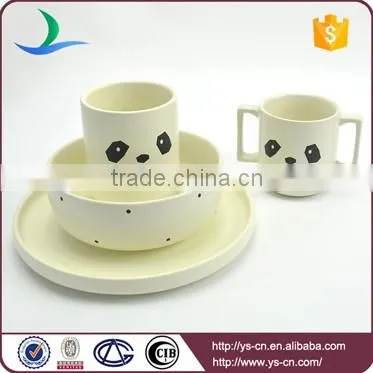 4pcs ceramic kid's dinner set with panda pattern