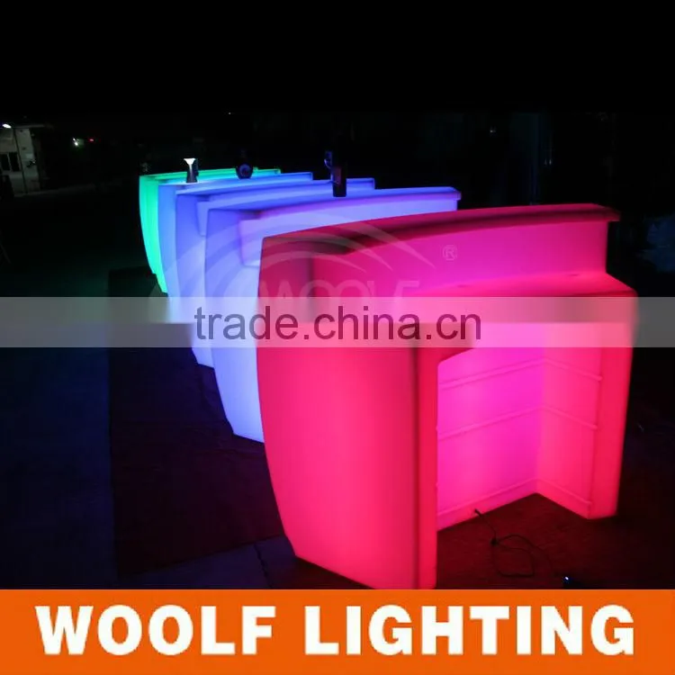Section Plastic Big Color Light LED Round Bar Table
