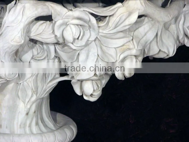 Rose Vine Designed White Marble Table
