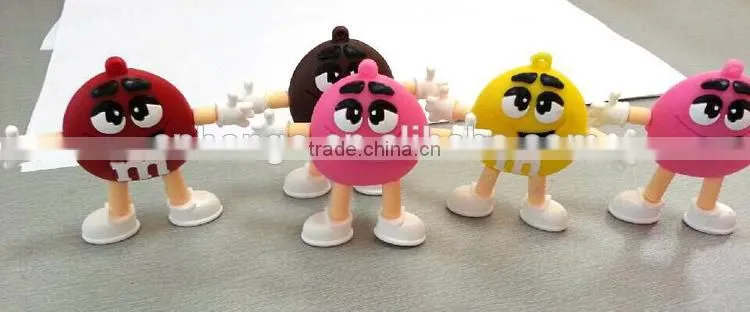 custom creative usb flash drive shell PVC soft plastic usb stick Cute cartoon M beans little U disk shell