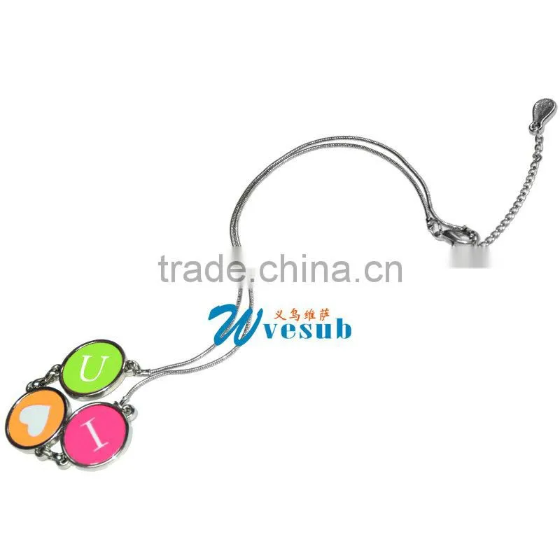 2015 Fashionable Sublimation Print Necklace Jewelry