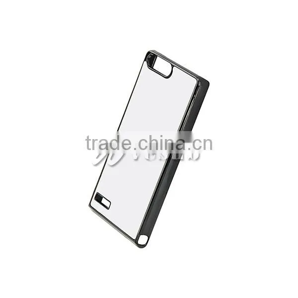 Simple Style 2D Sublimation Custom Printed 5 Inch Black Color Plastic Phone Case With Aluminum Sheet For Ascend P7