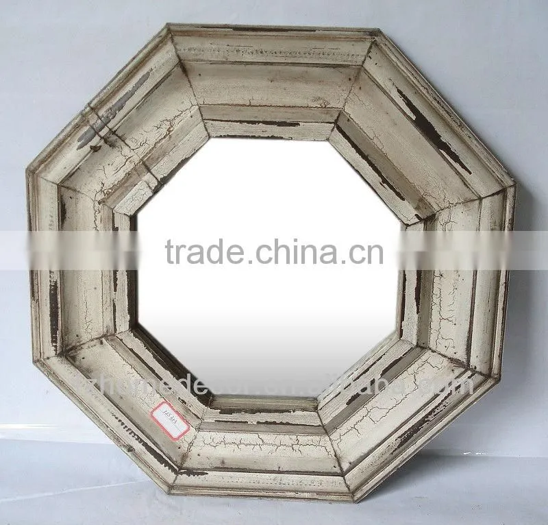 antique distressing mirror with wooden frame