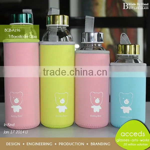 Heat Resistant Pyrex Wholesale Glass Water Bottle Kids