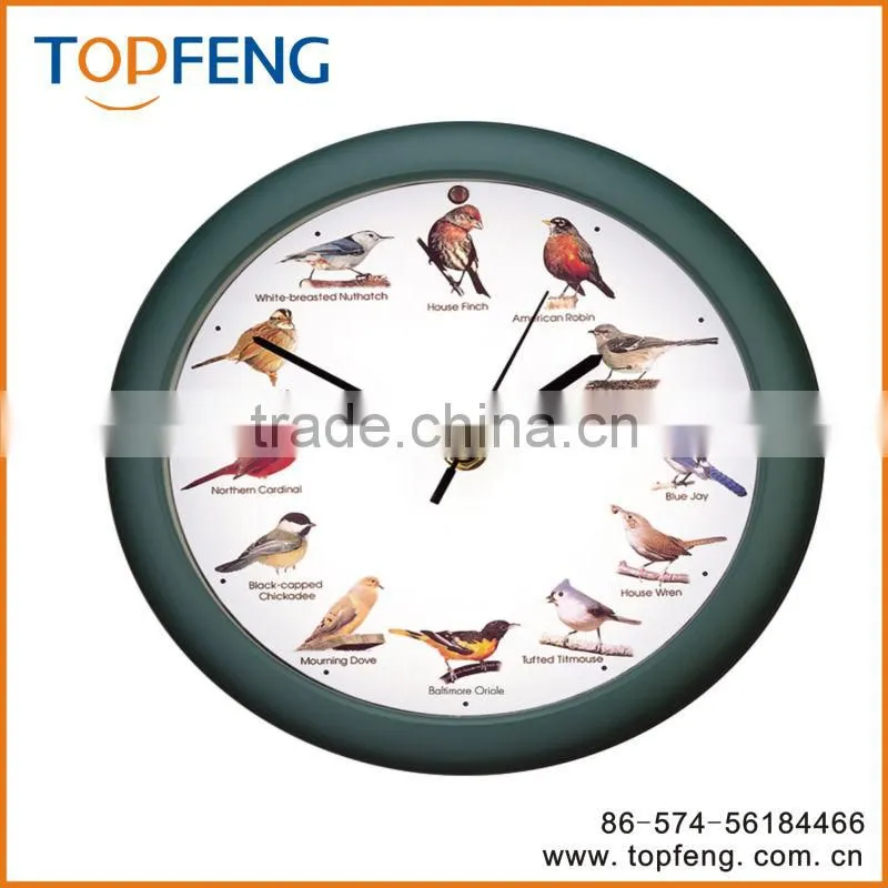 Newhall Singing Bird Wall Clock /Singing Bird Wall Clock/12 Unique Bird Songs Chirping Hourly clock