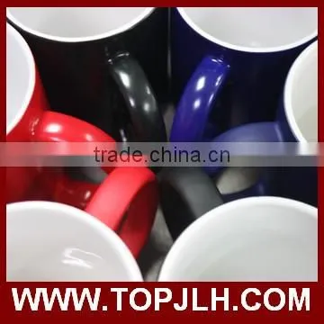 New design magic porcelain white mug christmas artwork,color change mug