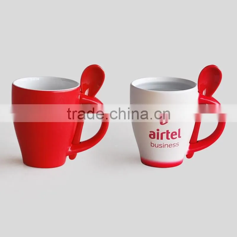 Ceramic Customized Heat Sensitive Magic Color Changing Mug, With Spoon