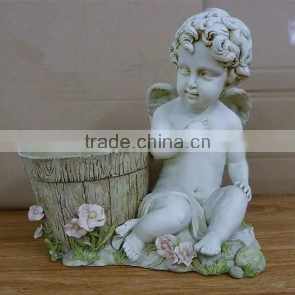 Wholesale garden ornaments polyresin child angel statues