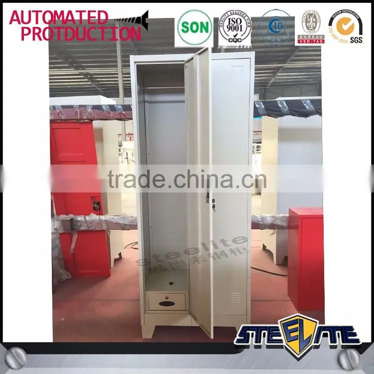 Customized 2 door lockable metal storage clothes cupboard