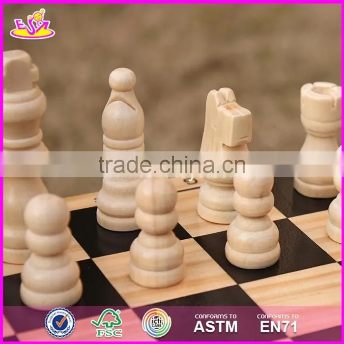 2017 New design children educational wooden international chess W11A053