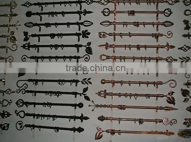 more experience produce all kinds of curtain rod with fashionable finals,rings brackets