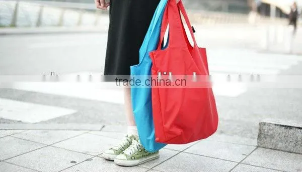 fashion foldable supermarket promotional nylon shopping bag