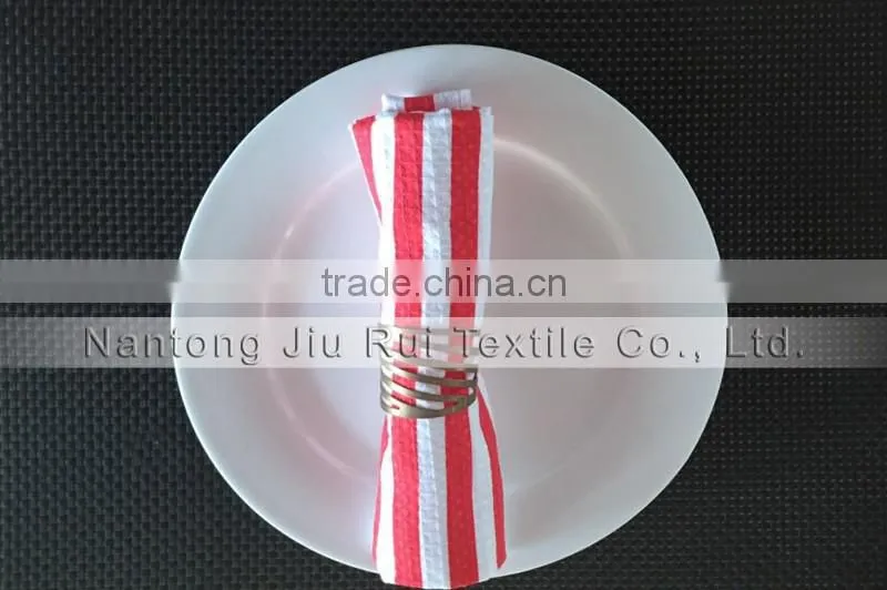 New design hotel restaurant victualing house , dining room 100% cotton waffle stripe dish towels