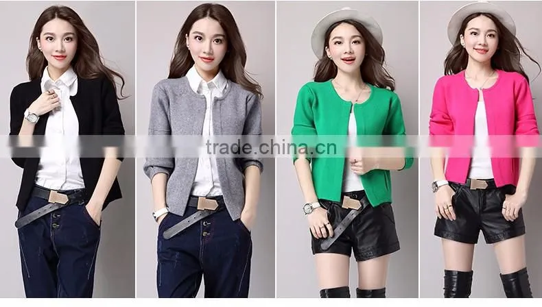 Apparel manufacturers lantern sleeve knitwear women cardigan sweaters