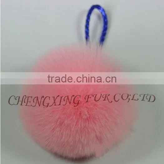 CX-P-23A Genuine Fox Fur Pendant Fur Ball Key Chain Key Ring~ MIXED COLOUR