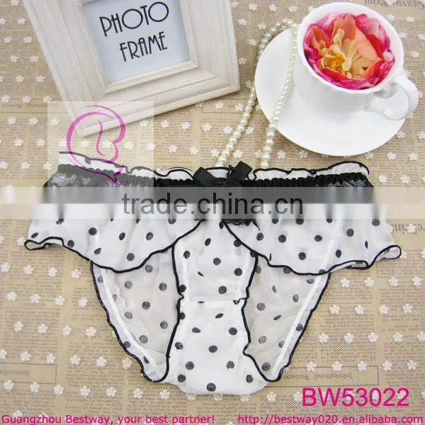Very very sexy transparent polka dot underwear woman