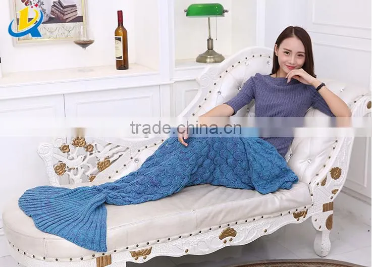 wholesale knitted crochet mermaid tail blanket mermaid tail sleeping bag