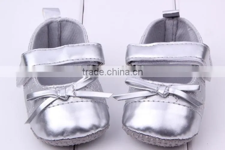 baby sliver PU leather shoes 2014 New Arrival baby shoe kids shoes wholesale