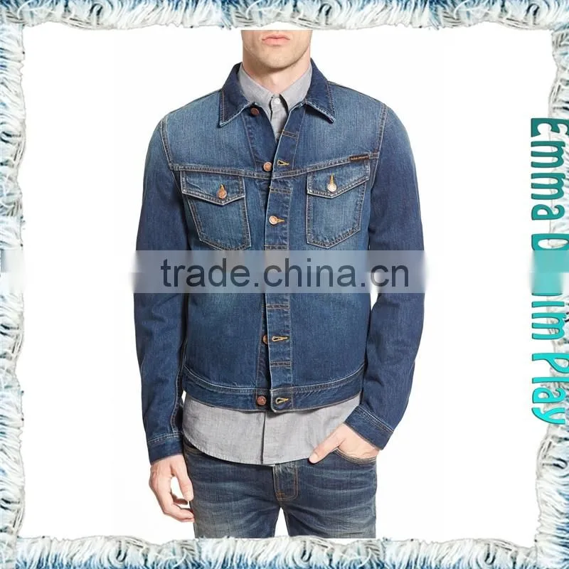 Vogue Blue Men's Fashion Trend Denim Jackets Short Jean Coat