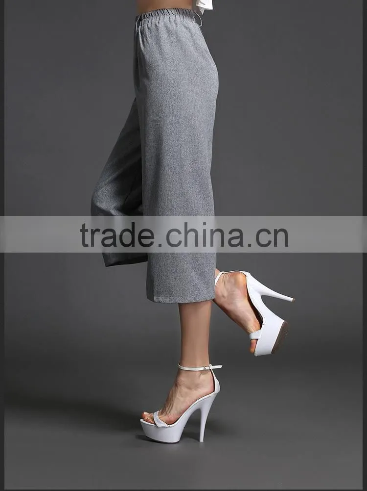 Casual fashion linen straight loose pants for woman