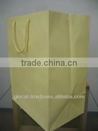 Pastel Color Paper Shopping Bag Big Size STOCKLOT LOW PRICE --- Yellow --- Wholesale
