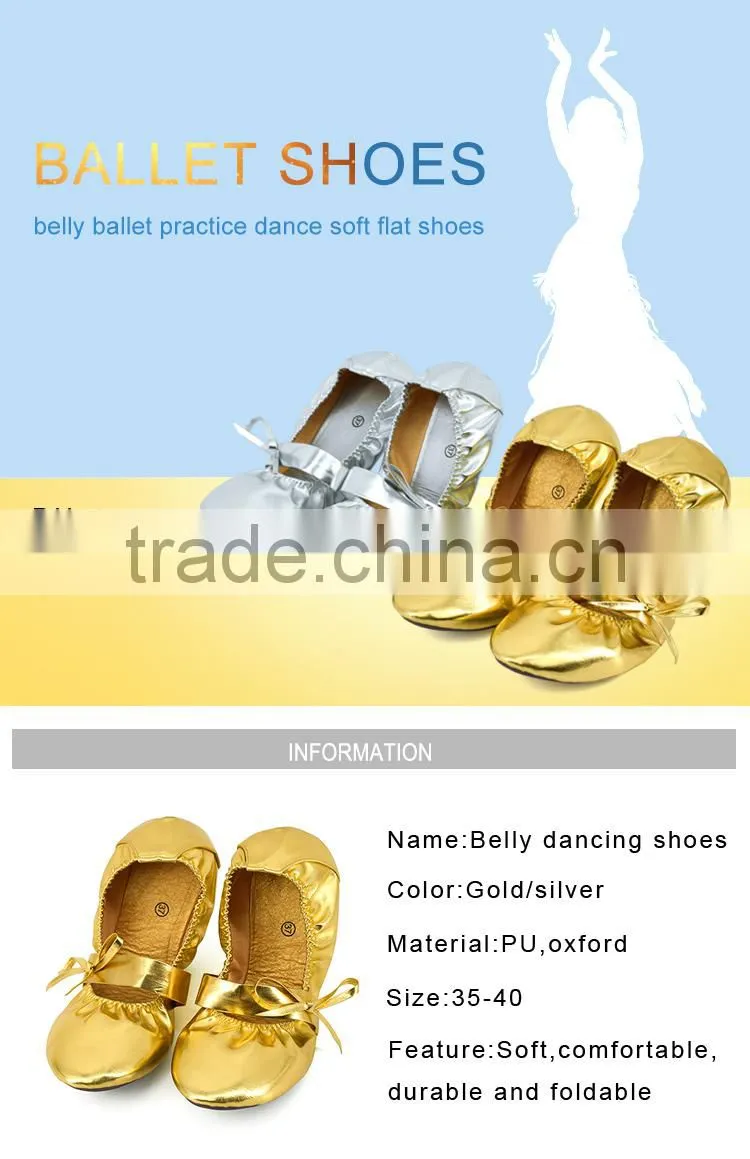 Daydance belly ballet dance shoes cheap foldable flat shoes