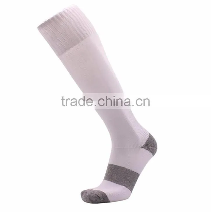 White And Black Thin Knee High Football Socks, Anti Slip Sport Football Socks