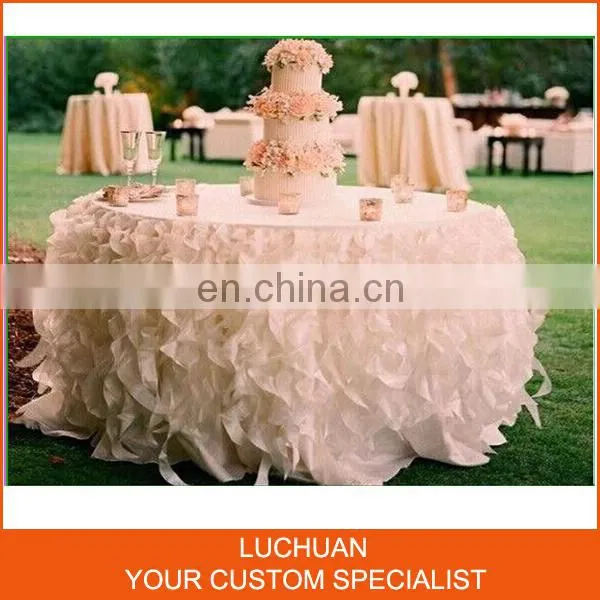 Luxury Organza High Quality Ruffled Wedding Table Skirting