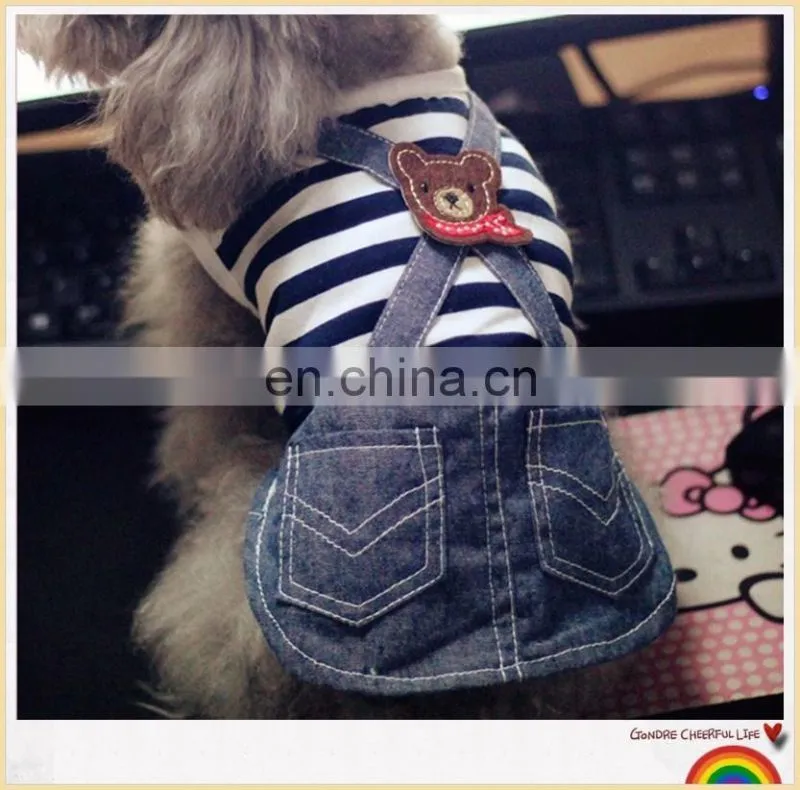 Pet Dog Cats Striped Pant Jumpsuit Clothes