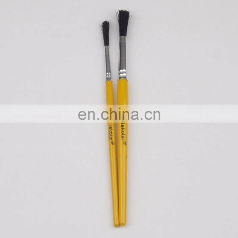 Short Wooden Handle Artist Bristle Paint Brushes