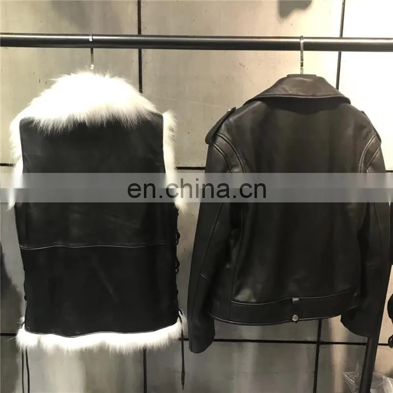 Sheepskin Plain Black Winter Leather Jacket Sheep Leather German Leather Jacket