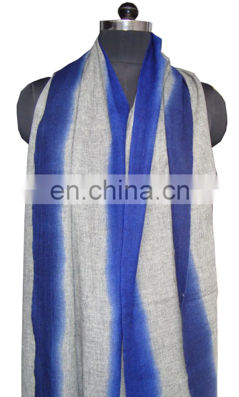 Gauze Pashmina wool shawl with Ombre dye