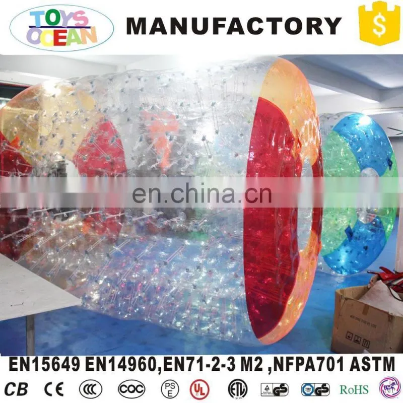 Crazy Water Game Colored PVC Or TPU Inflatable Water Roller Zorb Aqua Rolling Ball