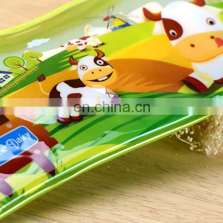 China high quality customized pvc bag with zipper colorful printing stationery plastic packaging bag