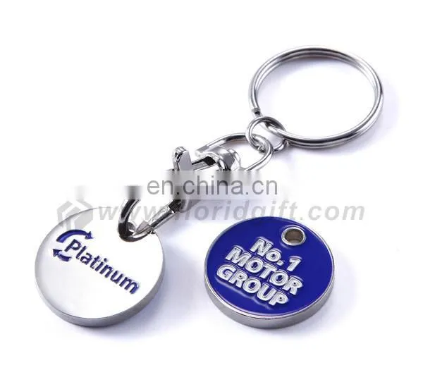 shopping cart coin holder keyring /shopping trolley coin keychain