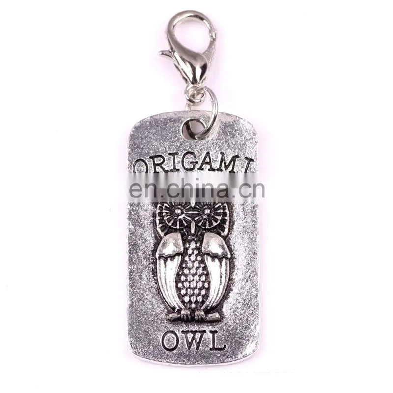 Custom word engraving tag key chain plate owl keychain metal owl key hold