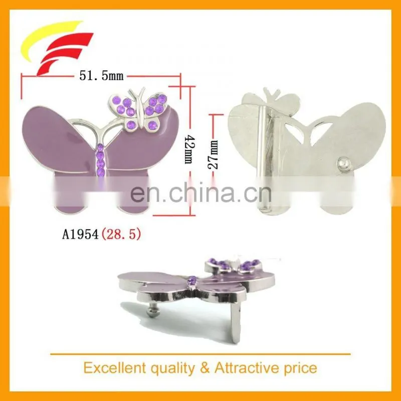 fancy zinc alloy butterfly shape belt buckle with enamel and rhinestones for lady's belt