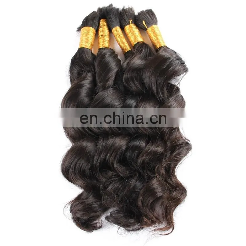 Cheap 8A 500G bulk human hair for braiding virgin raw malaysian hair human braiding hair bulk No wefts curly texture best