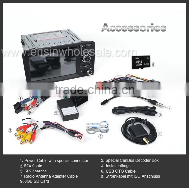 Erisin ES2027A 7" 2 Din Car DVD with Android Can-bus for A3 RNSE-PU