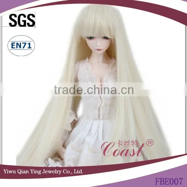 Wholesale long straight blond bjd doll wig on sale