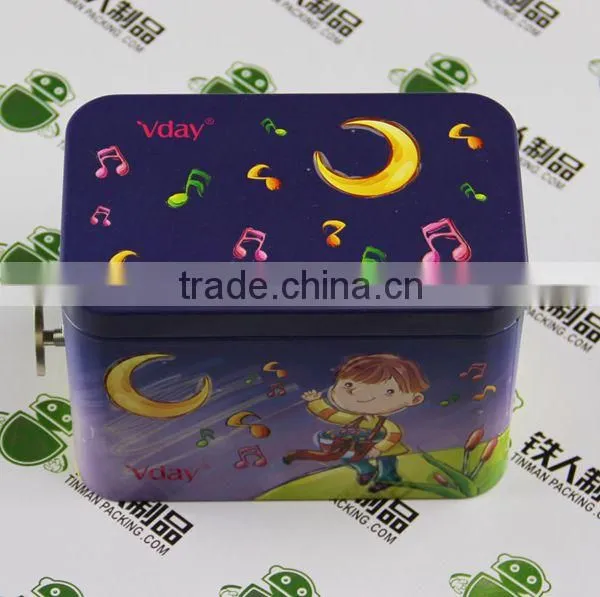 Metal squre music tin box