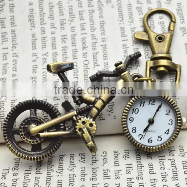 Mini Pocket Watch Bike Style Acrylic Glass Watch