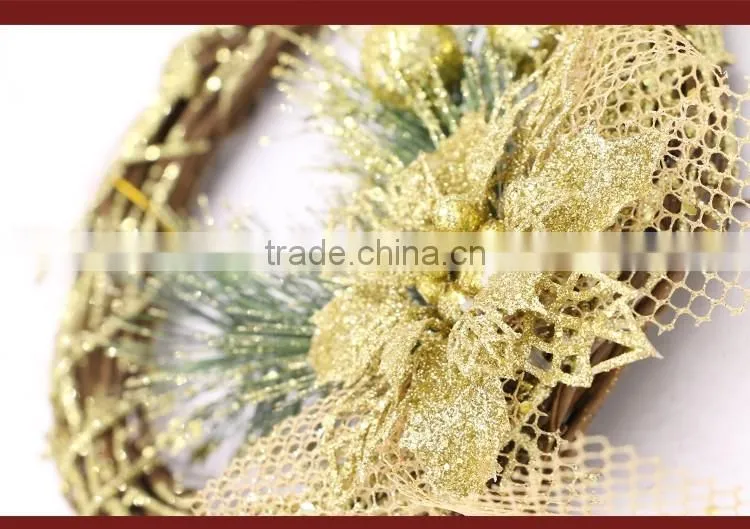 Glitter Christmas Garland Pine Flower Xmas Tree Decorations Party Ornaments Artificial Wholesale Suppliers