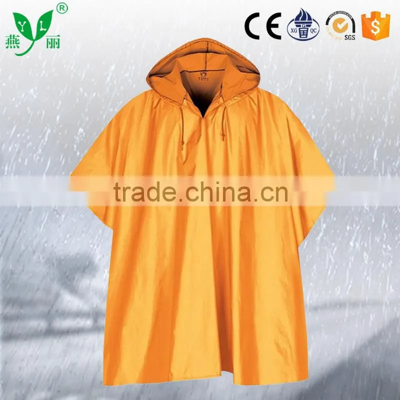 YANLI 100%waterproof,multicolor pvc poncho raincoat/rain poncho for adult