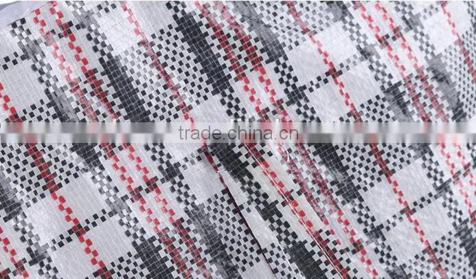 classical pp woven fodable shopping bag with zipper