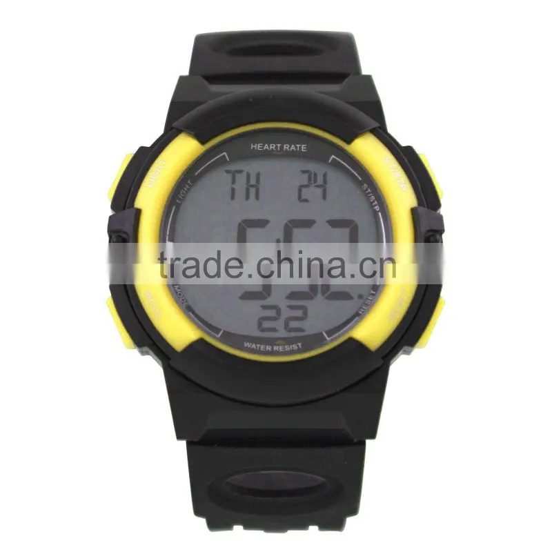 DW166 Healthy sport product rubber chrono timer function heart rate monitor watch